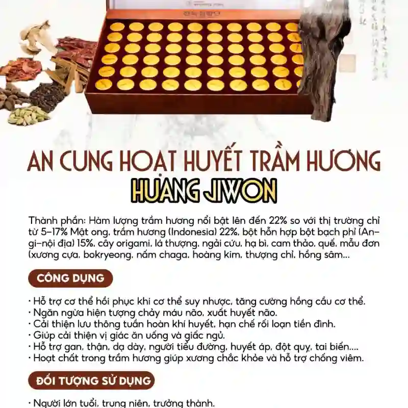 An Cung Hoạt Huyết Trầm Hương Hộp 60 viên