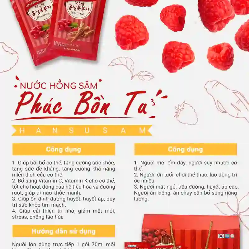 Nước Hồng Sâm Phúc Bồn Tử Hàn Quốc